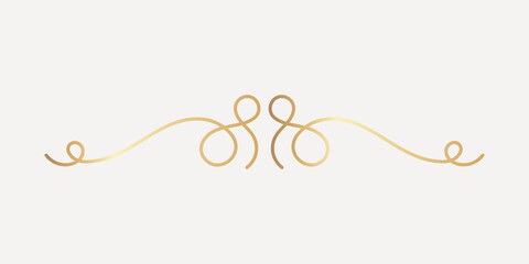 Elegant gold decorative flourish, hand drawn vector