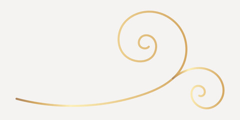 Elegant golden swirl design, hand drawn vector
