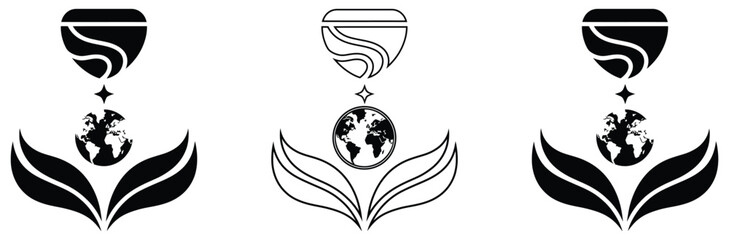 WebGlobal vision and growth emblem symbolizing protection, nurturing, and bright future for planet Earth