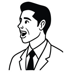 Businessman cartoon portrait vector illustration