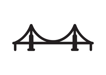 Golden gate bridge icon, Golden gate bridge solid vector
