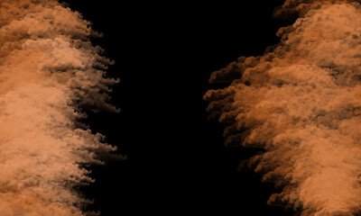 Brown Sand Particles on Left and Right Sides of Black Background for Graphic Design Use.
