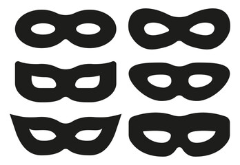 Masquerade concept. Theater mask collection. Carnival masks. Vector Illustration.