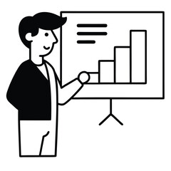 Businessman Drawing Growth Chart Illustration