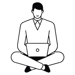 Businessman Working on Laptop at Office Desk