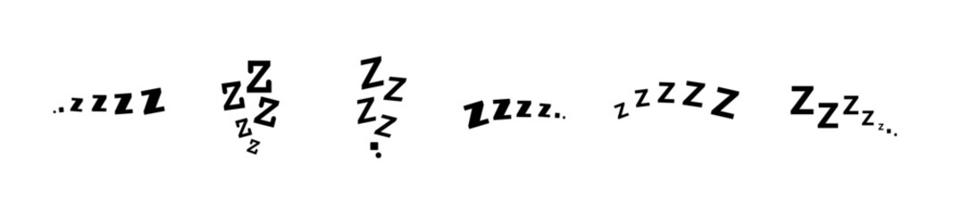 Zzz bed sleep snore icons snooze nap Z sound . Sleepy yawn or insomnia sleeper alarm clock Zzz line icons of goodnight deep sleep, bored or tired