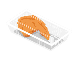 フードパックに入れたフライドチキンのイラスト