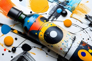 Colorful Abstract Sports Drink Bottle Design