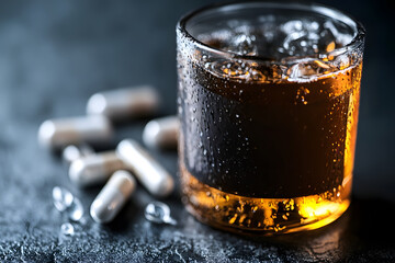 Dark Amber Energy Drink with Capsules
