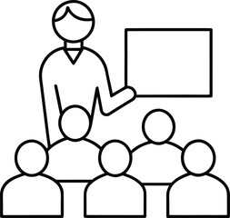 Employee Training Session Line Art Transparent Background