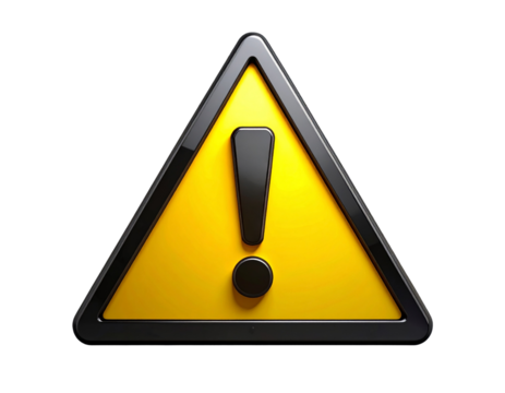  Premium Hazard Warning Symbol – Yellow Triangle with Black Exclamation Mark PNG