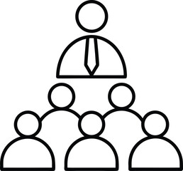 Leadership icon set line art transparent background