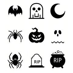 Obraz premium set of halloween icon elements illustrations