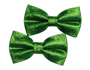 Green Paisley Pattern Bow Ties for Men – Isolated PNG