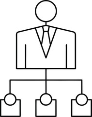 Project management illustration line art on white transparent background