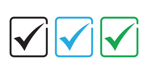 Check Mark Icon Vector Illustration on White Background