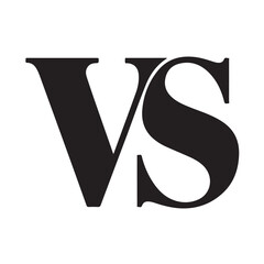 VS Logo Silhouette Design &ndash; Minimalist Letter Mark Symbol for Branding and Sports Emblem