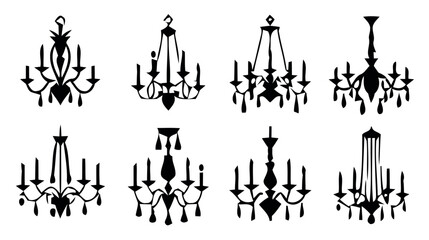Collection of elegant silhouette chandeliers in various styles