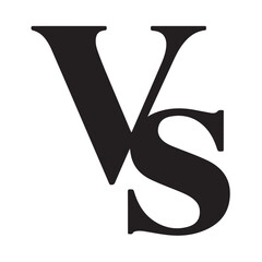 VS Logo Silhouette Design &ndash; Minimalist Letter Mark Symbol for Branding and Sports Emblem