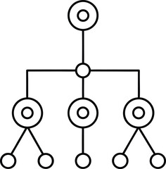 Resource allocation diagrams line art on white transparent background