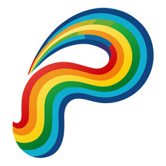 Vibrant rainbow swirl abstract design with multiple colors