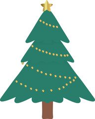 Christmas Tree with Gold Star