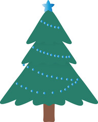 Decorated Christmas Tree with Star