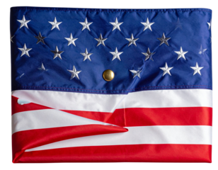 Old Glory Folded Flag with Brass Grommet on Transparent Background PNG