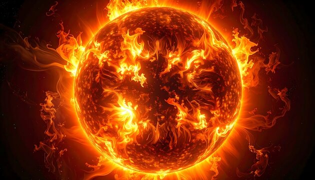 Fiery solar flare erupts from the sun s surface emitting intense heat and light into space