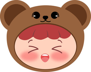 Cute Bear Head Laughing