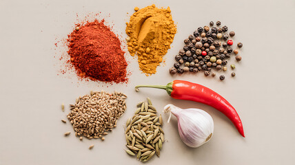 Vibrant chili pepper and spices
