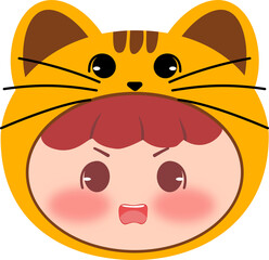 Obraz premium Cute Orange Cat Head Angry