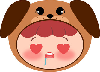 Cute Dog Head Drooling Face