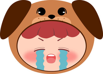 Cute Dog Head Crying