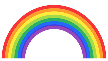 Colorful rainbow illustration simple vector design isolated on white background perfect for educational materials and childrens content