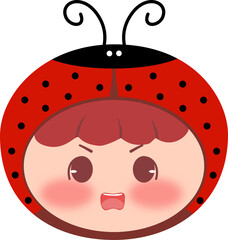 Cute Lady Bug Head Angry
