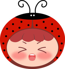 Cute Lady Bug Head Scared