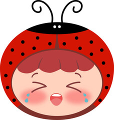 Cute Lady Bug Head Laughing