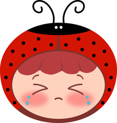 Cute Lady Bug Head Crying