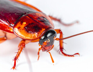 Cockroach PNG – Three-Quarter Body Close-Up at 45° Angle on Transparent Background for Scientific and Graphic Use