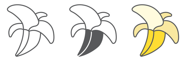Banana icon, food and vitamins, fruit sign, vector graphics, a linear pattern on a white background. editable stroke