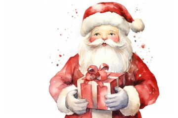 Santa holding present celebration decoration christmas.