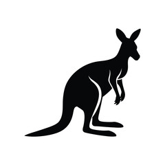A kangaroo silhouette vector art illustration