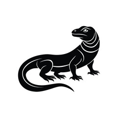 Obraz premium A Komodo dragon silhouette vector art illustration