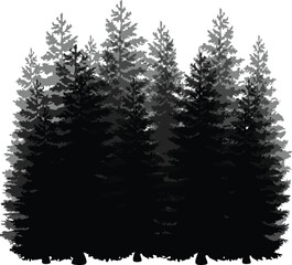 set of christmas trees ,set of trees ,set of vector trees ,tree, christmas, winter, forest, snow, pine, vector, fir, holiday, nature, illustration, green, xmas, celebration, landscape, evergreen, tree
