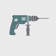 Vector Illustration of a Teal and Gray Drill