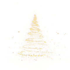 Sparkling Christmas tree of glitter and stars PNG. Luxury effect.