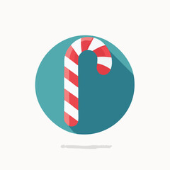 Striped Red and White Candy Cane Illustration
