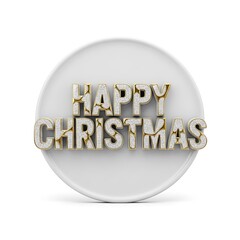 Happy christmas text isolated on white background