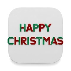 Happy christmas text on white background